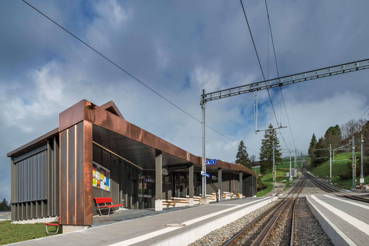 Bahnhofsgebäude, Rigi Bahnen AG, Rigi Kaltbad LU, Architektur, Industrie- und Gewerbebau