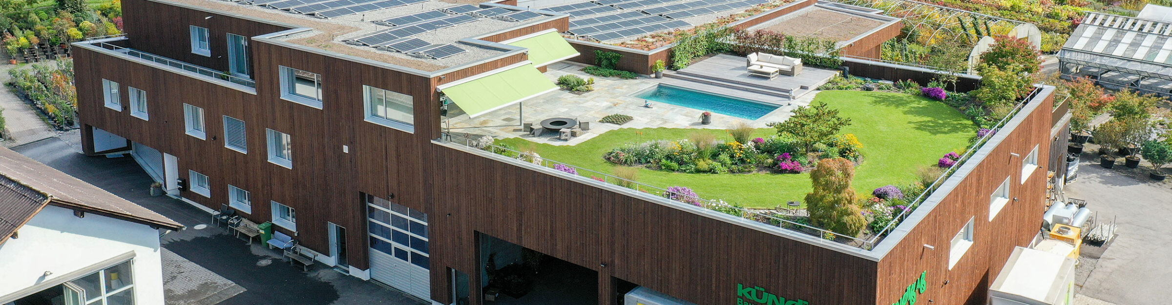 Logistikgebäude mit Dachwohnung, Kündig Baumschulen AG, Ibach SZ