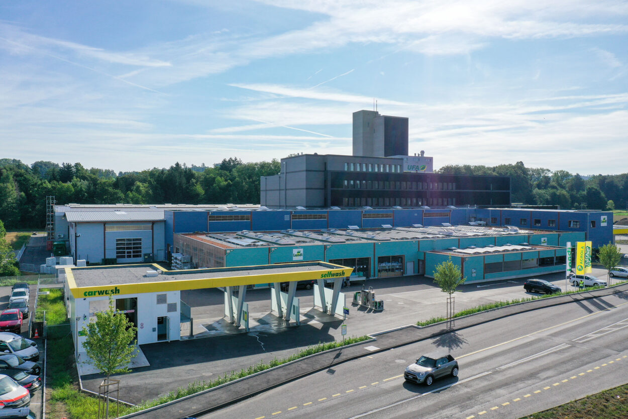 Verkaufsladen und Leistungszentrum Pflanzenbau, LANDI KoWy Genossenschaft, Lyssach BE, LANDI-Bauten, Industrie- und Gewerbebau