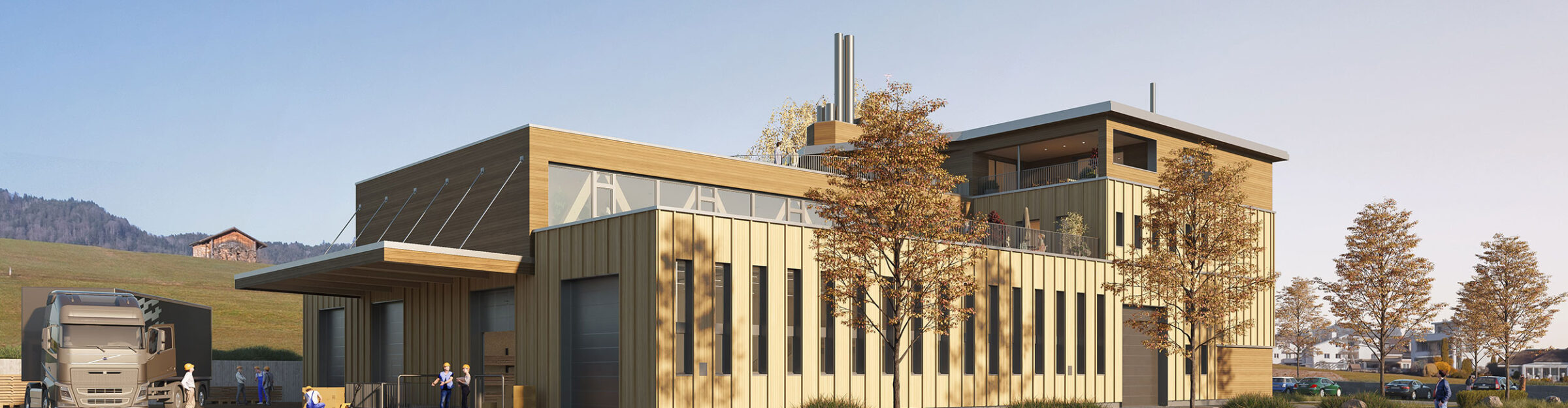 Visualisierung Geschäftshaus, Korporation Unterägeri, Unterägeri ZG