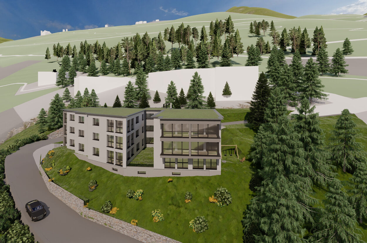 Visualisierung Mehrfamilienhaus mit Tiefgarage, Davos Platz GR