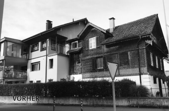 Vorher Mehrfamilienhaus, Um- und Anbau, Ibach SZ, Umbau Vorher Mehrfamilienhaus, Um- und Anbau, Ibach SZ