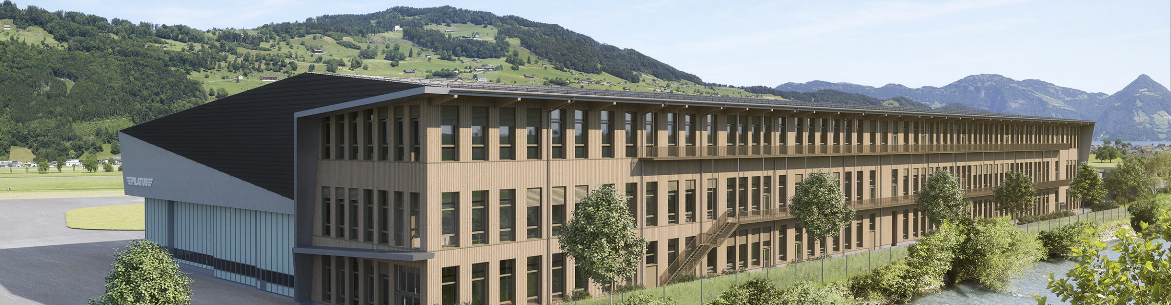 Visualisierung Pilatus Halle Brisen, Buochs