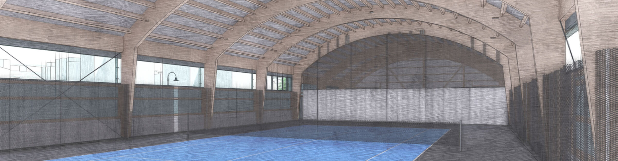 Visualisierung Sport- und Tennishalle, Hallen Tennisclub Lengg, Zürich ZH