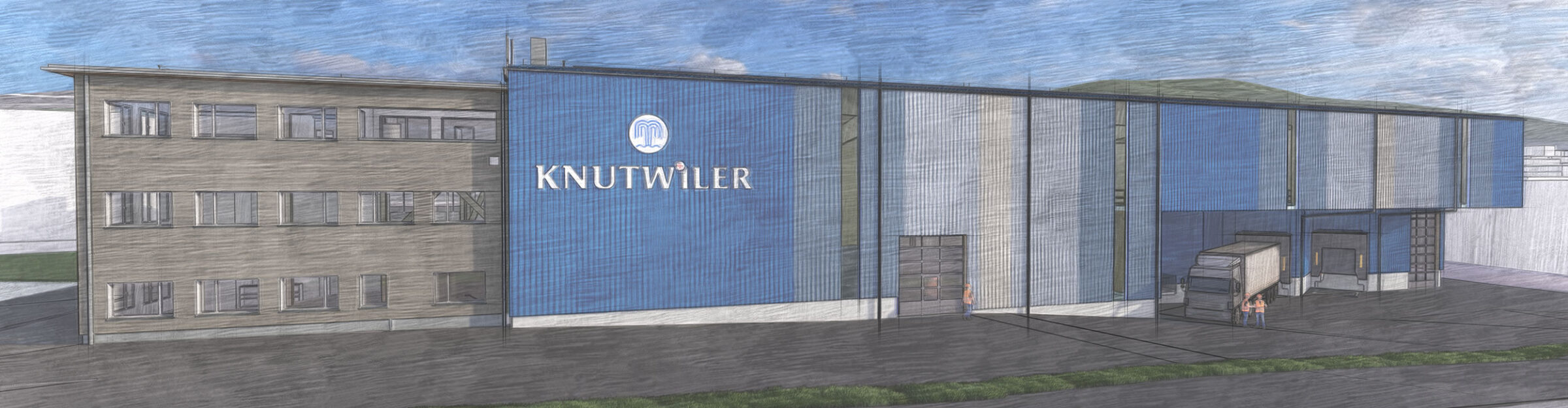 Visualisierung Gewerbegebäude, Mineralquelle Bad Knutwil AG, Triengen LU