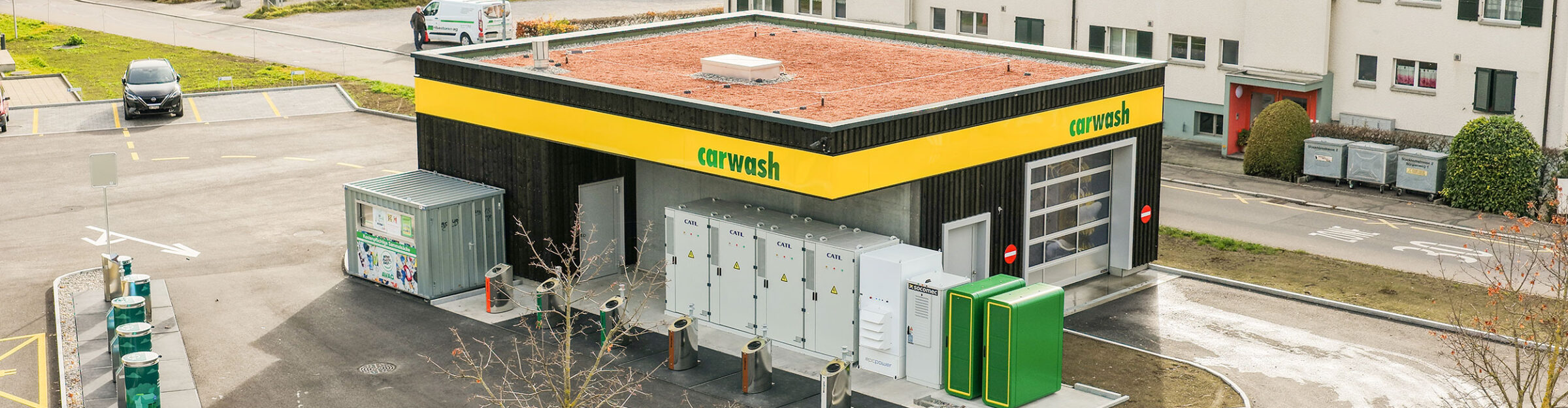 Portalwaschanlage, Schnellladestation und PV-Anlage, LANDI Aare, Genossenschaft, Konolfingen BE