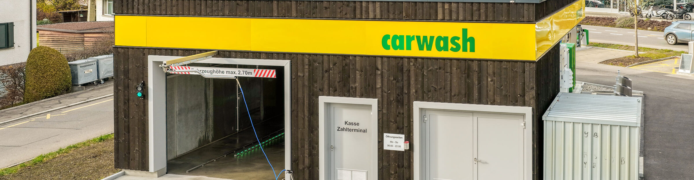 Portalwaschanlage, Schnellladestation und PV-Anlage, LANDI Aare, Genossenschaft, Konolfingen BE