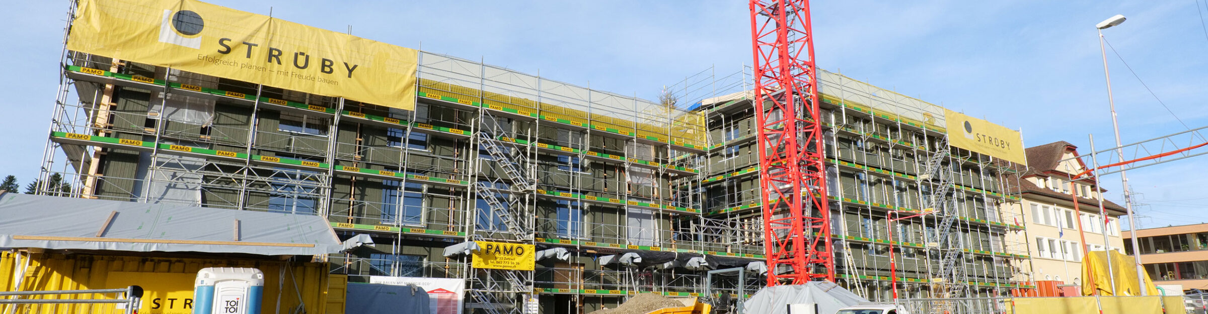 Mehrfamilienhäuser Schützenmattpark Inwil LU, Aufrichte