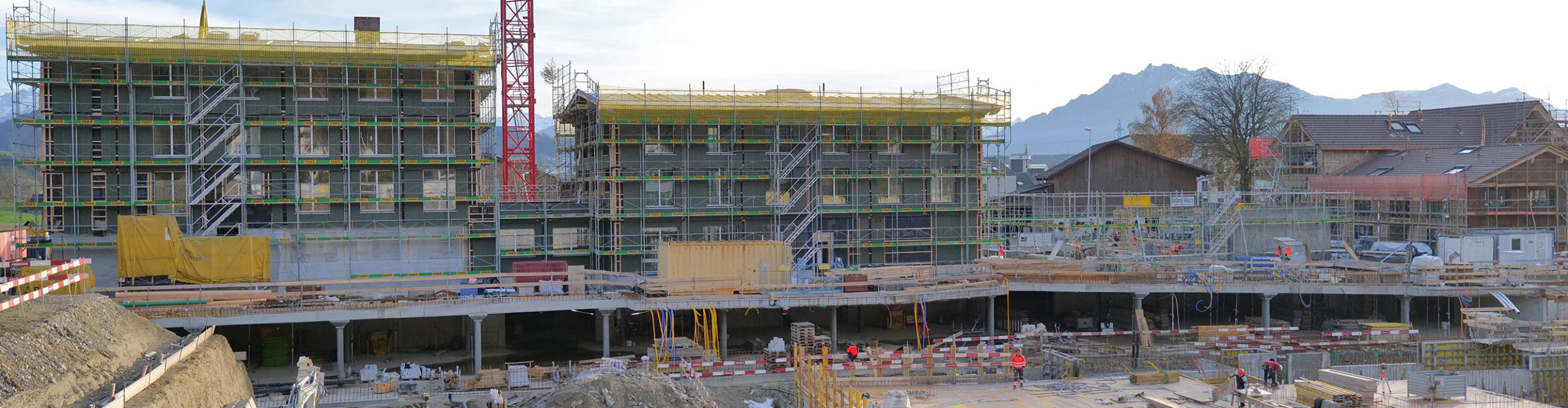 Mehrfamilienhäuser Schützenmattpark Inwil LU, Aufrichte