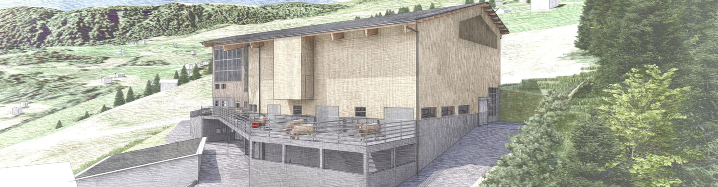 Milchviehstall mit Futterlager, Luven GR