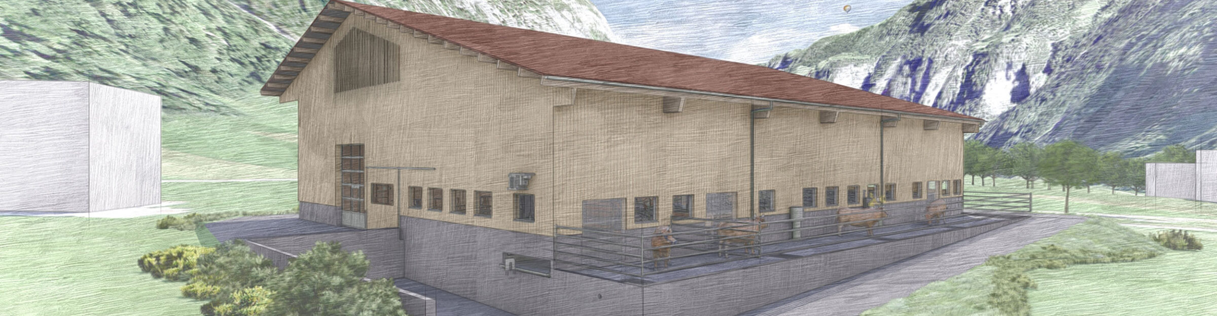 Mutterkuhstall mit Futterlager, Vättis SG