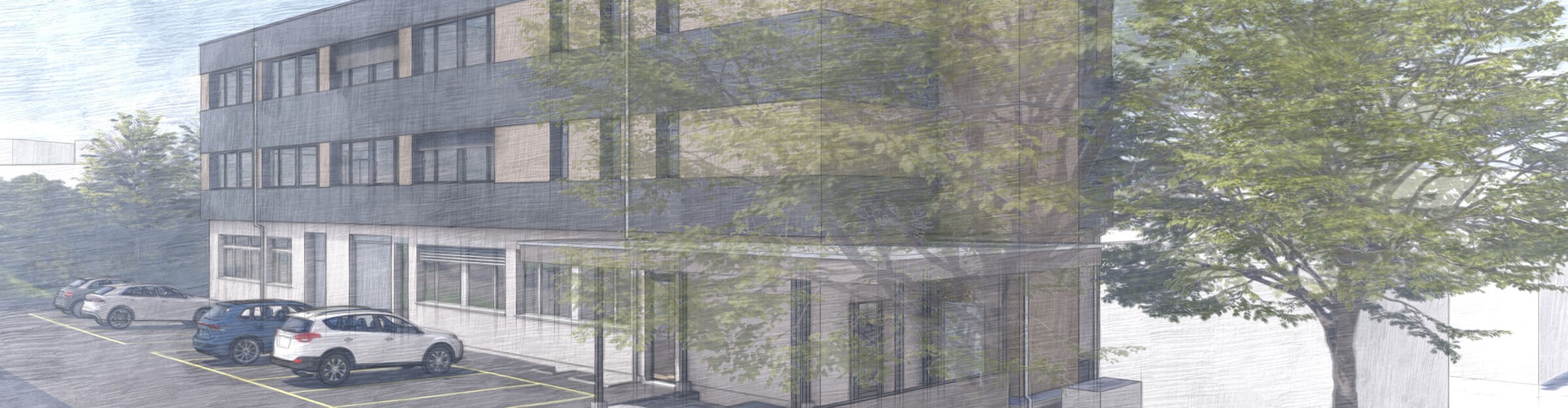 Gewerbegebäude, Umbau und Aufstockung, Immobilien AG Rotula, Glattbrugg ZH