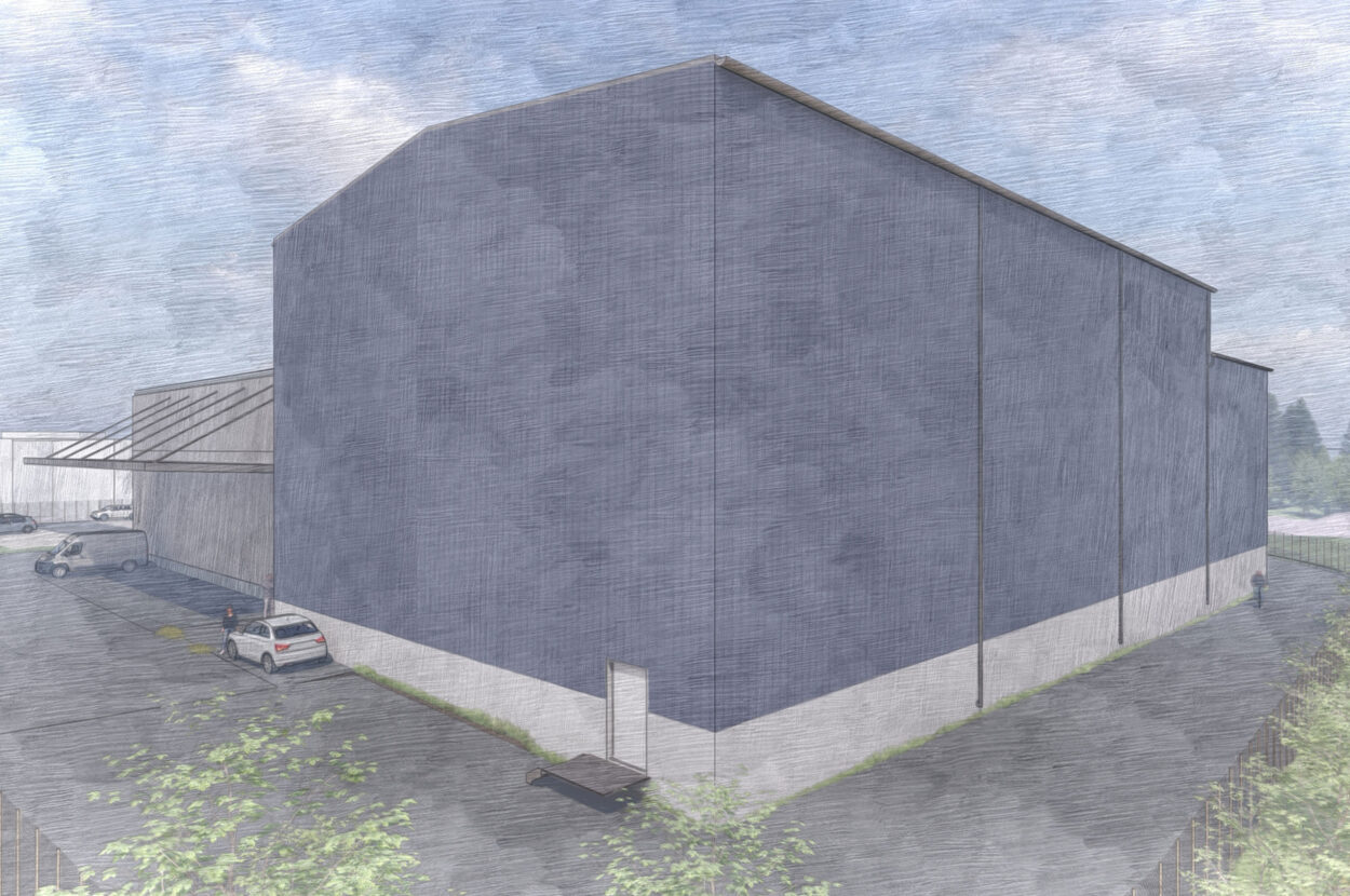 Gewerbegebäude Anbau Leergutlagerhalle, Jowat Swiss AG, Buchrain LU, Visualisierung